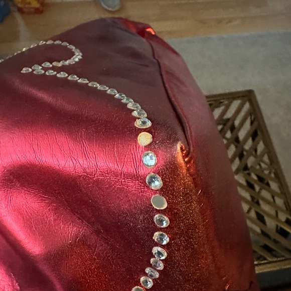 Disney Parks Red Reversible Large Shopping Tote Bag Metallic Red/Mickey Print - Picture 8 of 9